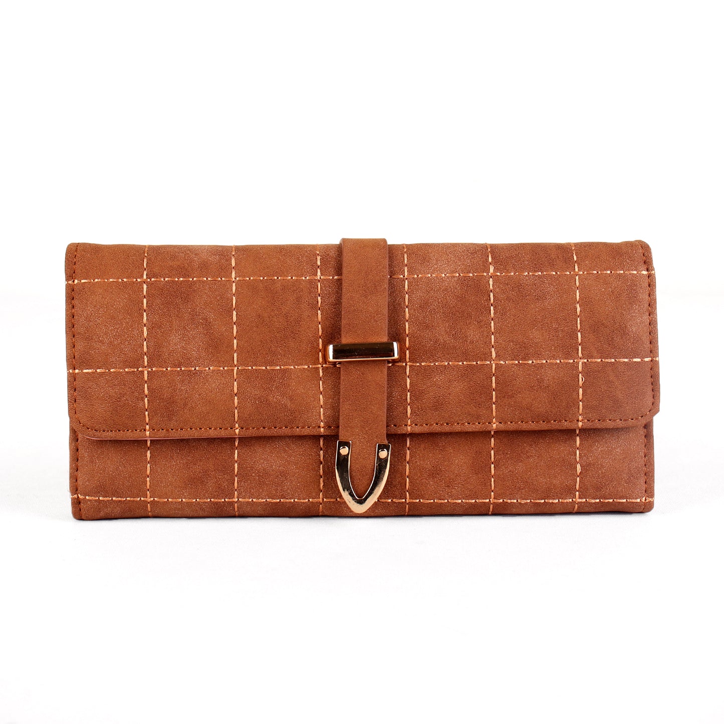The Boxy Clamped Wallet in Brown