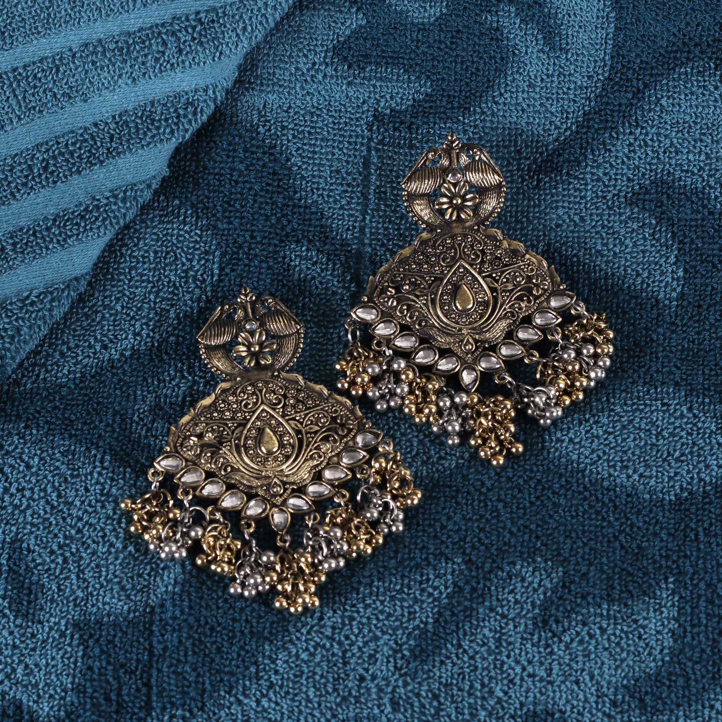 Dual Tone Ethnic Designer Earrings