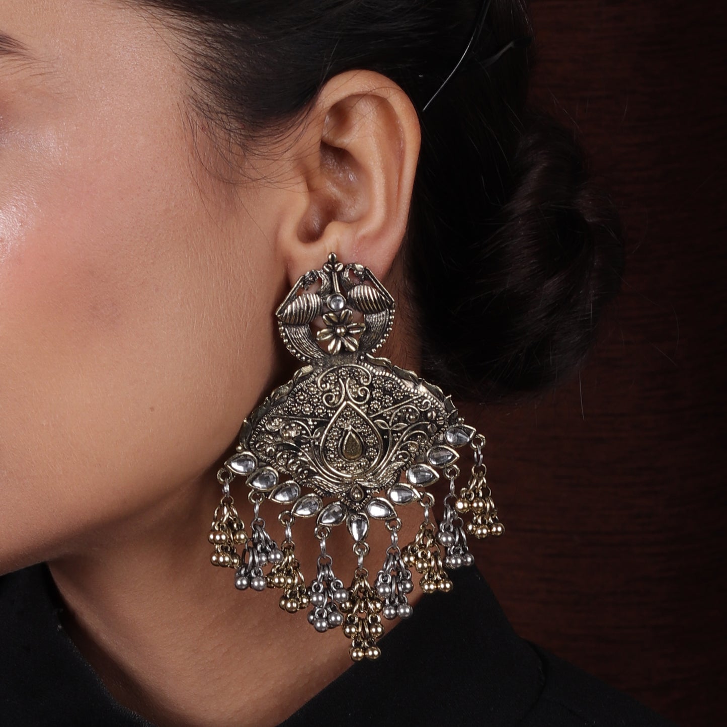 Dual Tone Ethnic Designer Earrings