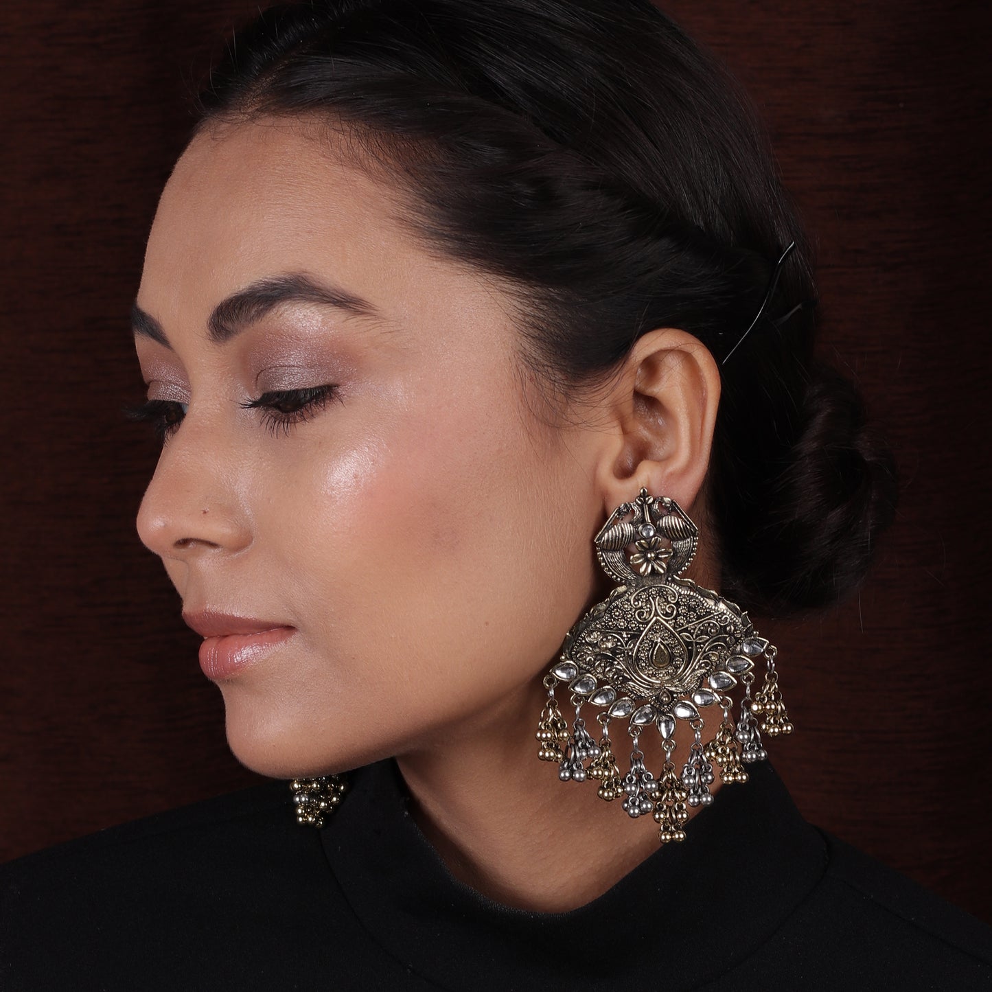 Dual Tone Ethnic Designer Earrings