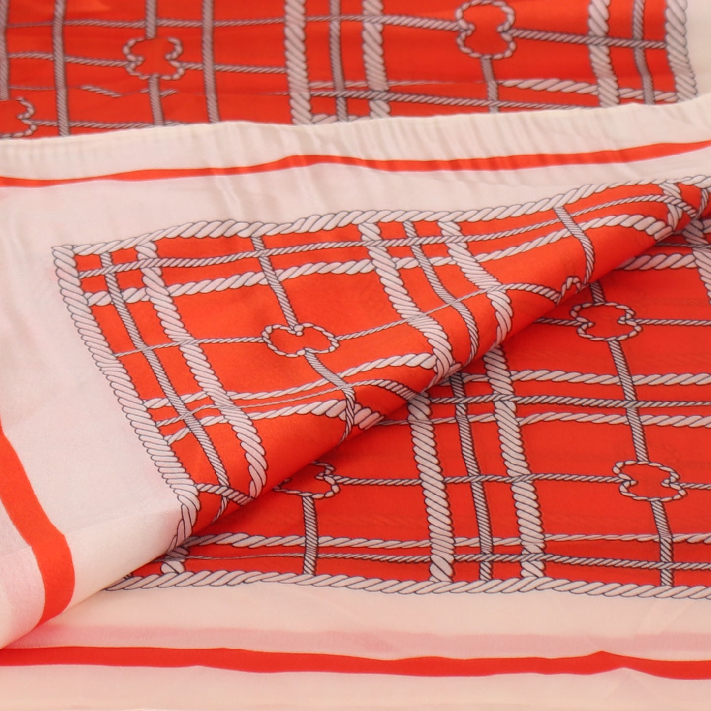 Scarf,Orange & White Chequered Designer Stole - Cippele Multi Store