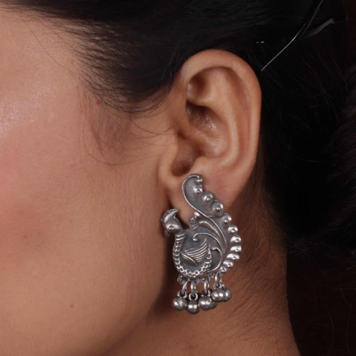 The Soothing Avian Silver Oxidized Necklace Set