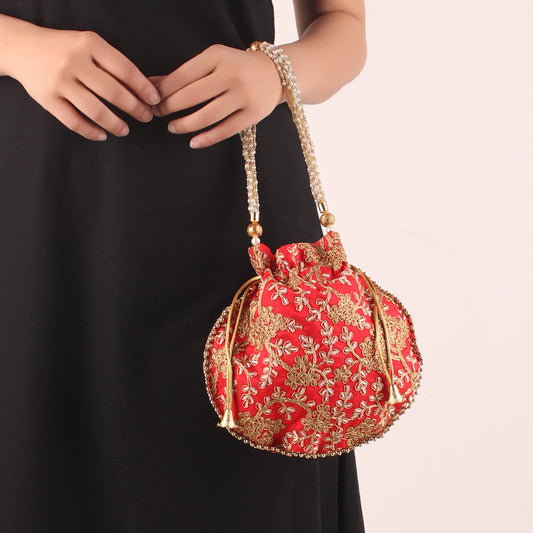 Potli,The Golden Amulet Red Potli - Cippele Multi Store