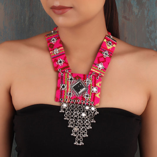 Necklace,The Naayika Necklace in Pink - Cippele Multi Store