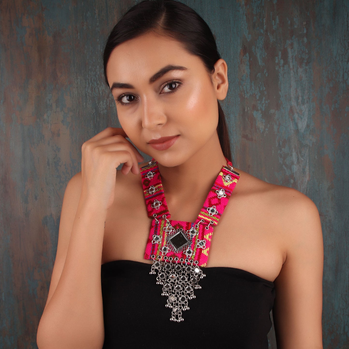 Necklace,The Naayika Necklace in Pink - Cippele Multi Store