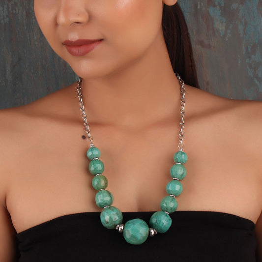 Necklace,The Ecstasy Poppye Necklace in Sea Green - Cippele Multi Store
