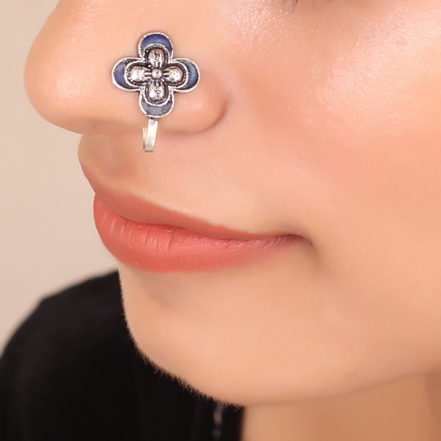 The Butterfly Nose Pin in Dark Blue