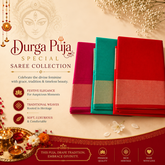Cotton Linen Sarees for Durga Puja: The Perfect Festive Drape