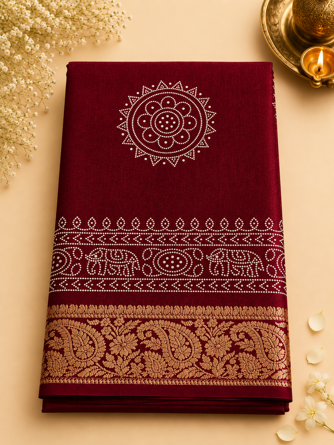 Rajsi Bandhani Silk Saree with Designer Blouse