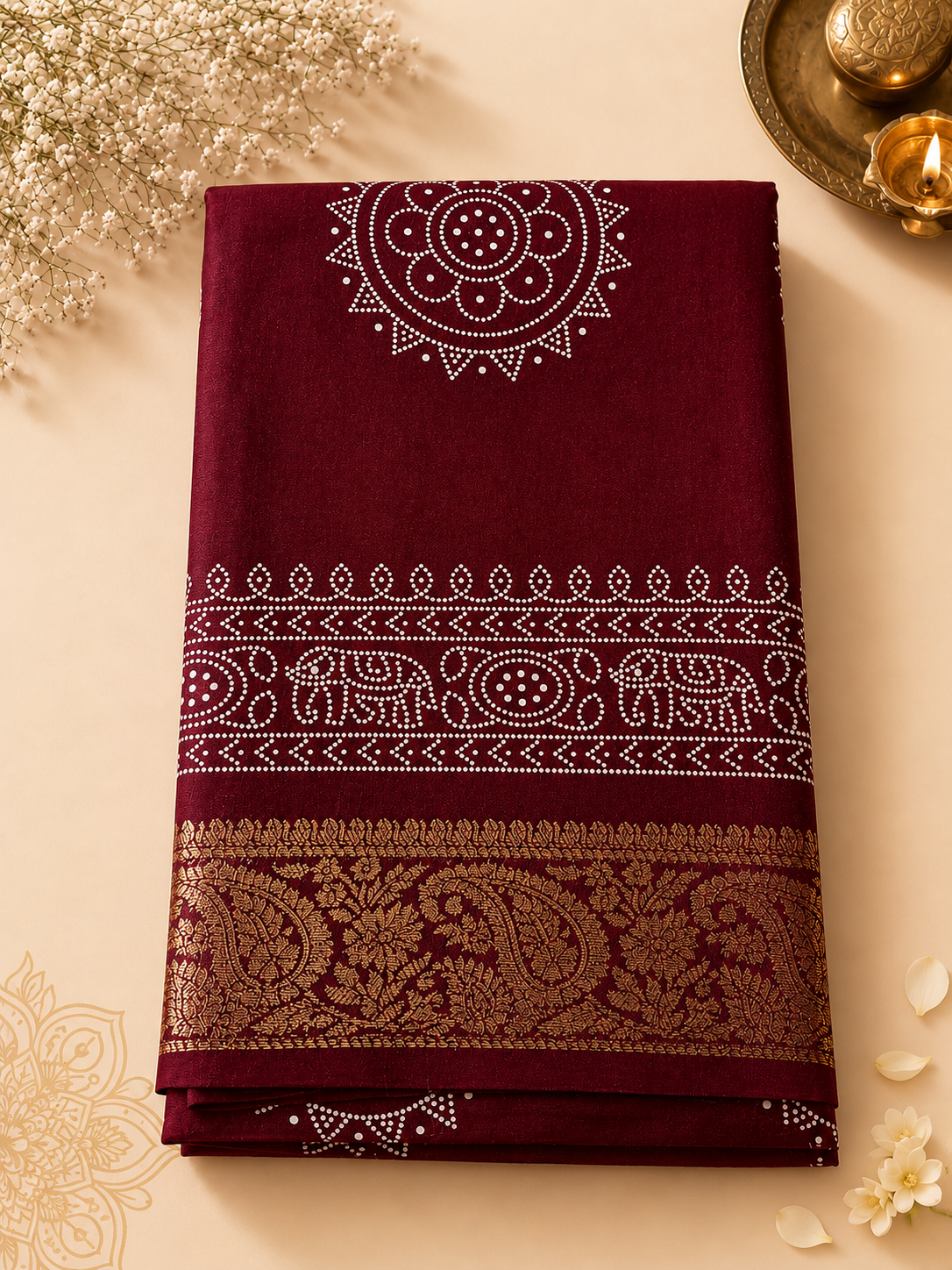 Rajsi Bandhani Silk Saree with Designer Blouse
