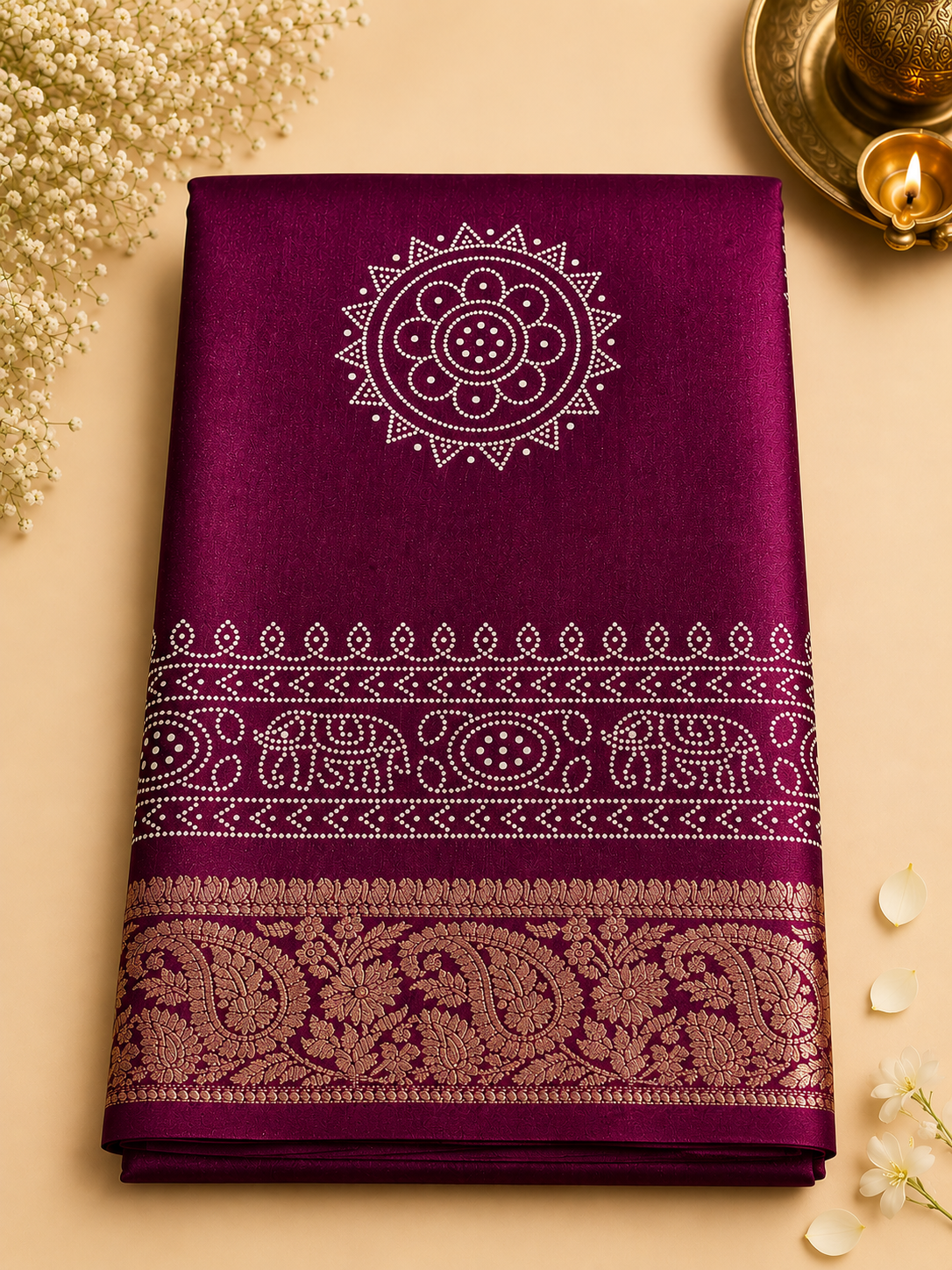 Rajsi Bandhani Silk Saree with Designer Blouse