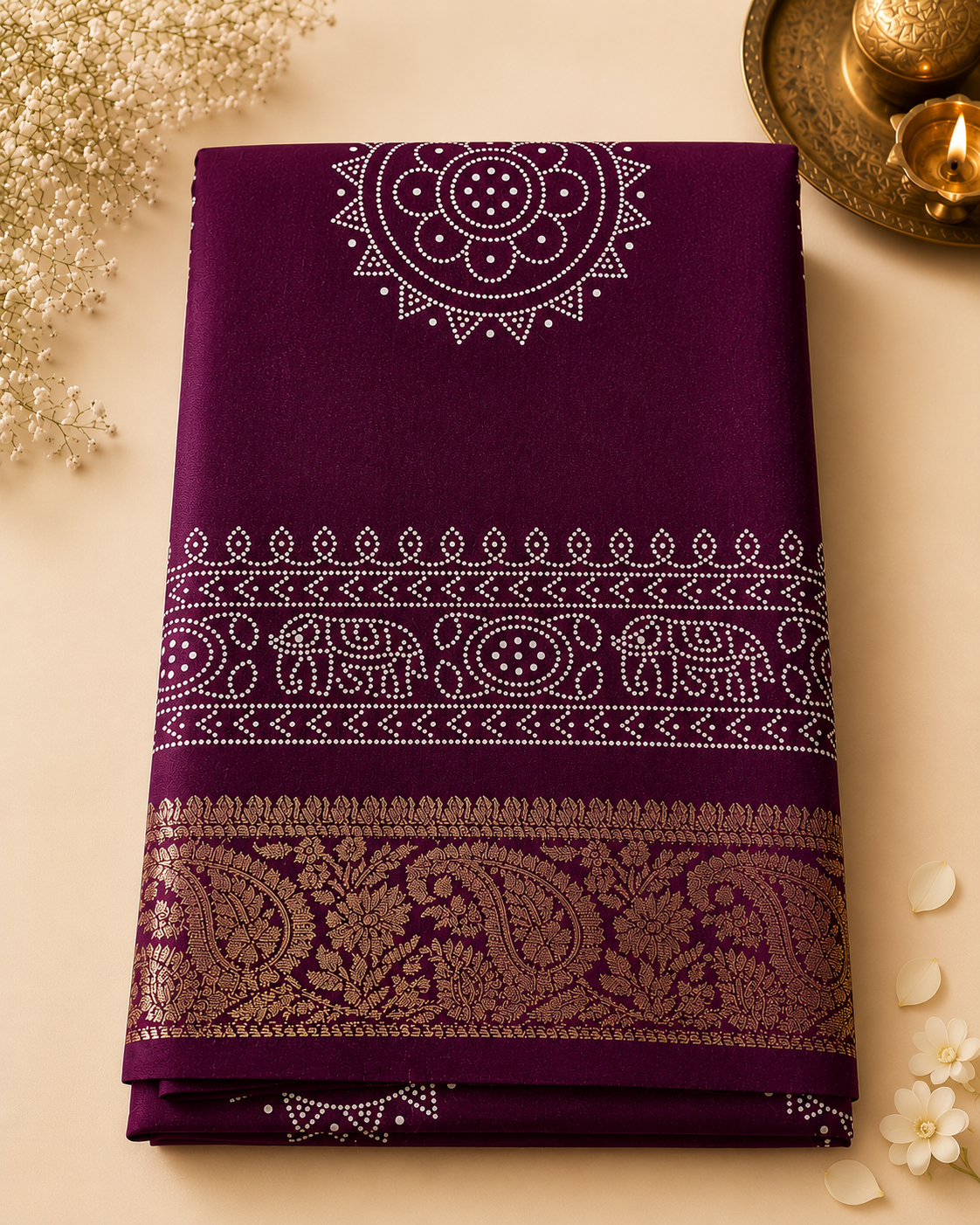 Rajsi Bandhani Silk Saree with Designer Blouse