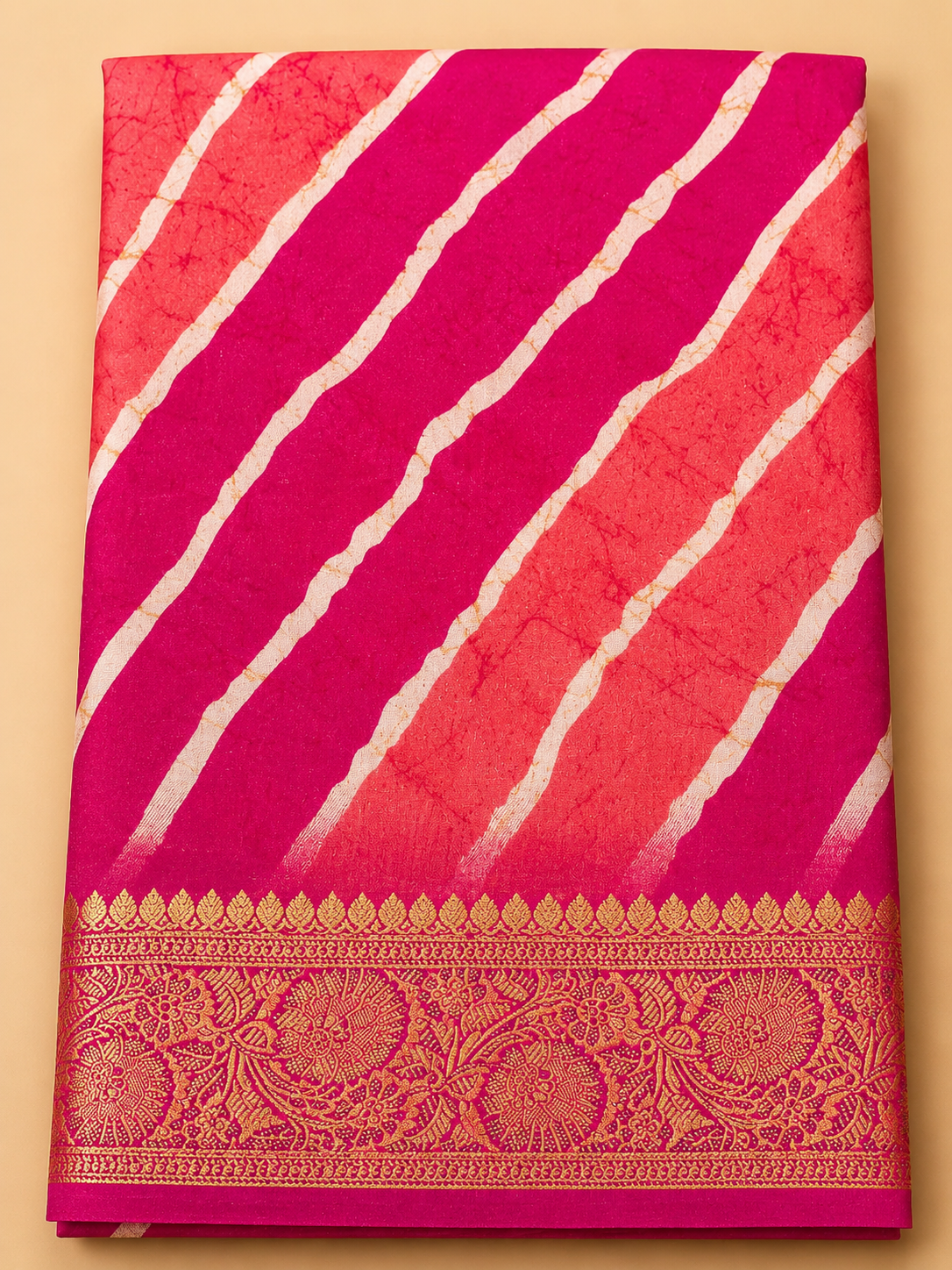 Rangrez Leheriya Saree with Designer Blouse