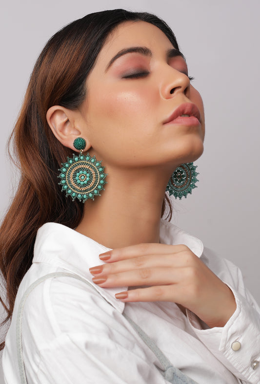 The Green Acrons Beaded Earrings