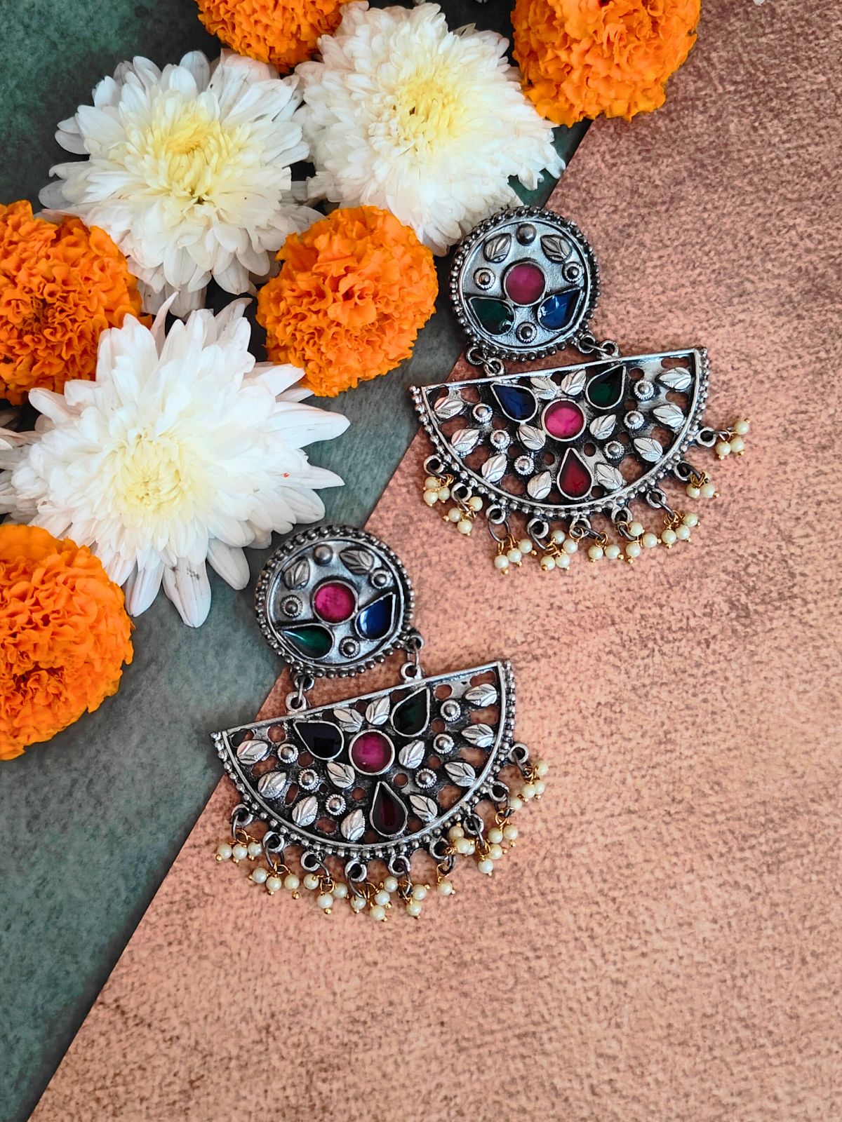 The Manohari Meenakari Earrings