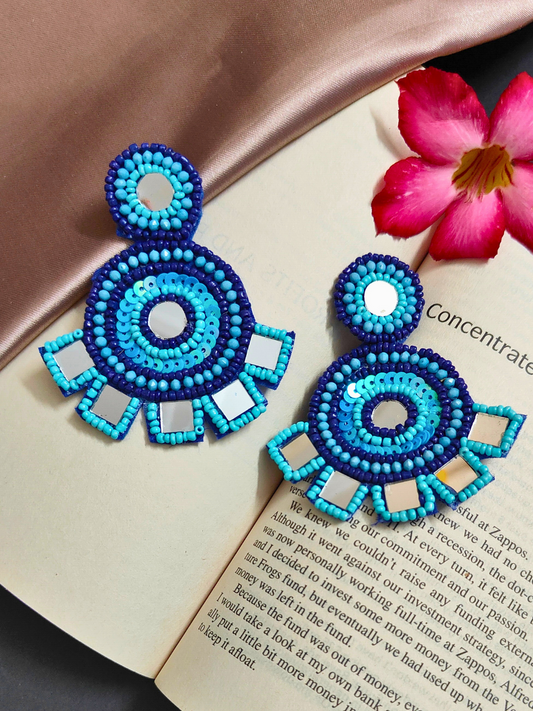 The Glossy Coral Abundance Earrings in Blue