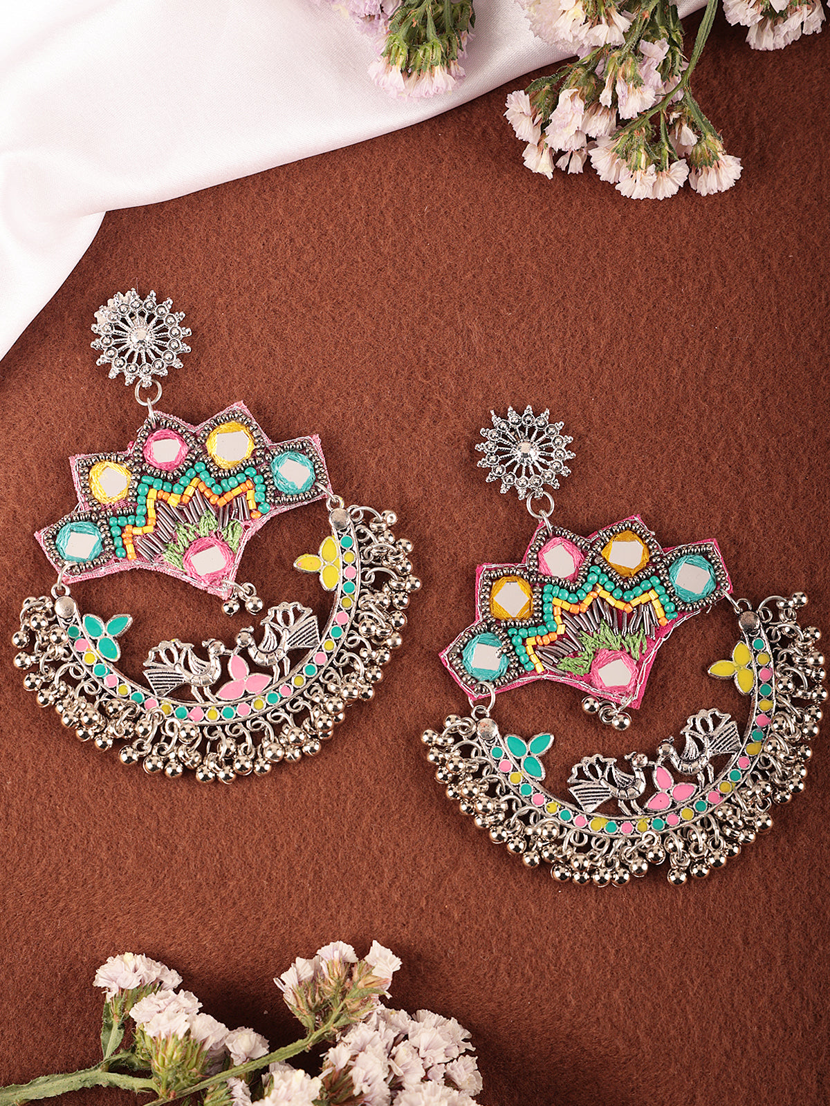 Aviara Elegance Jhumka in shades of yellow