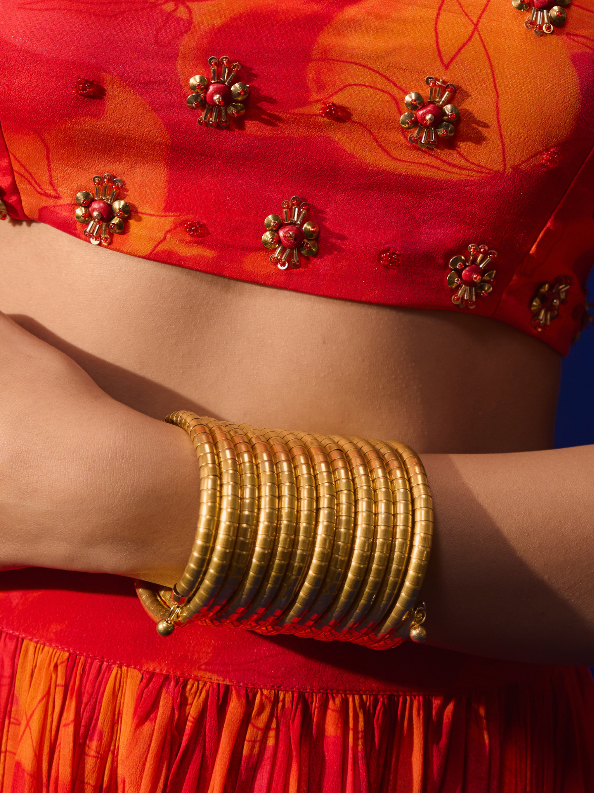 The Exquisite Helical Bangle in Golden