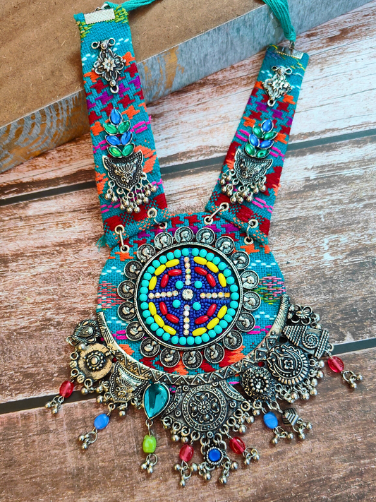 The Skittle Boho Necklace in Green