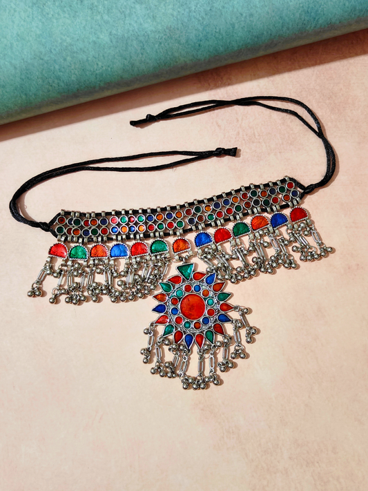 The Divine Surya Kiran Necklace in Multicolor