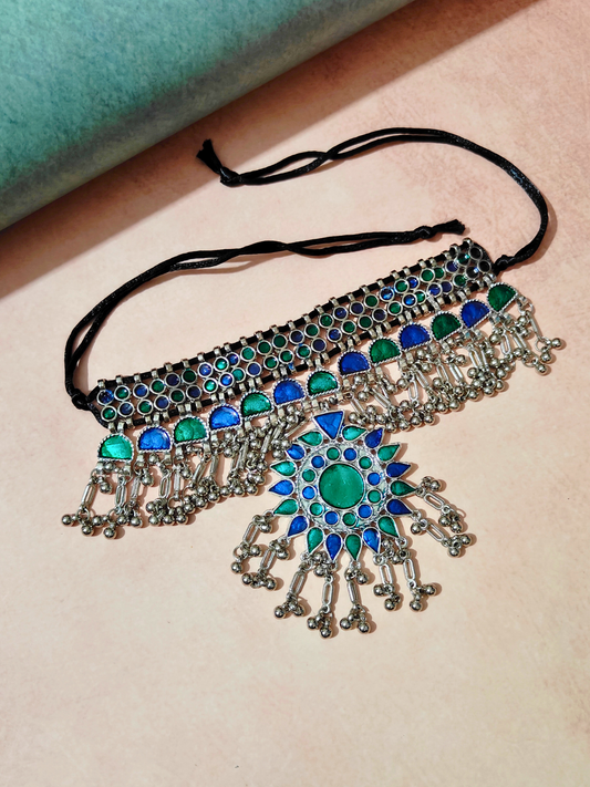The Divine Surya Kiran Necklace in Shades of Blue