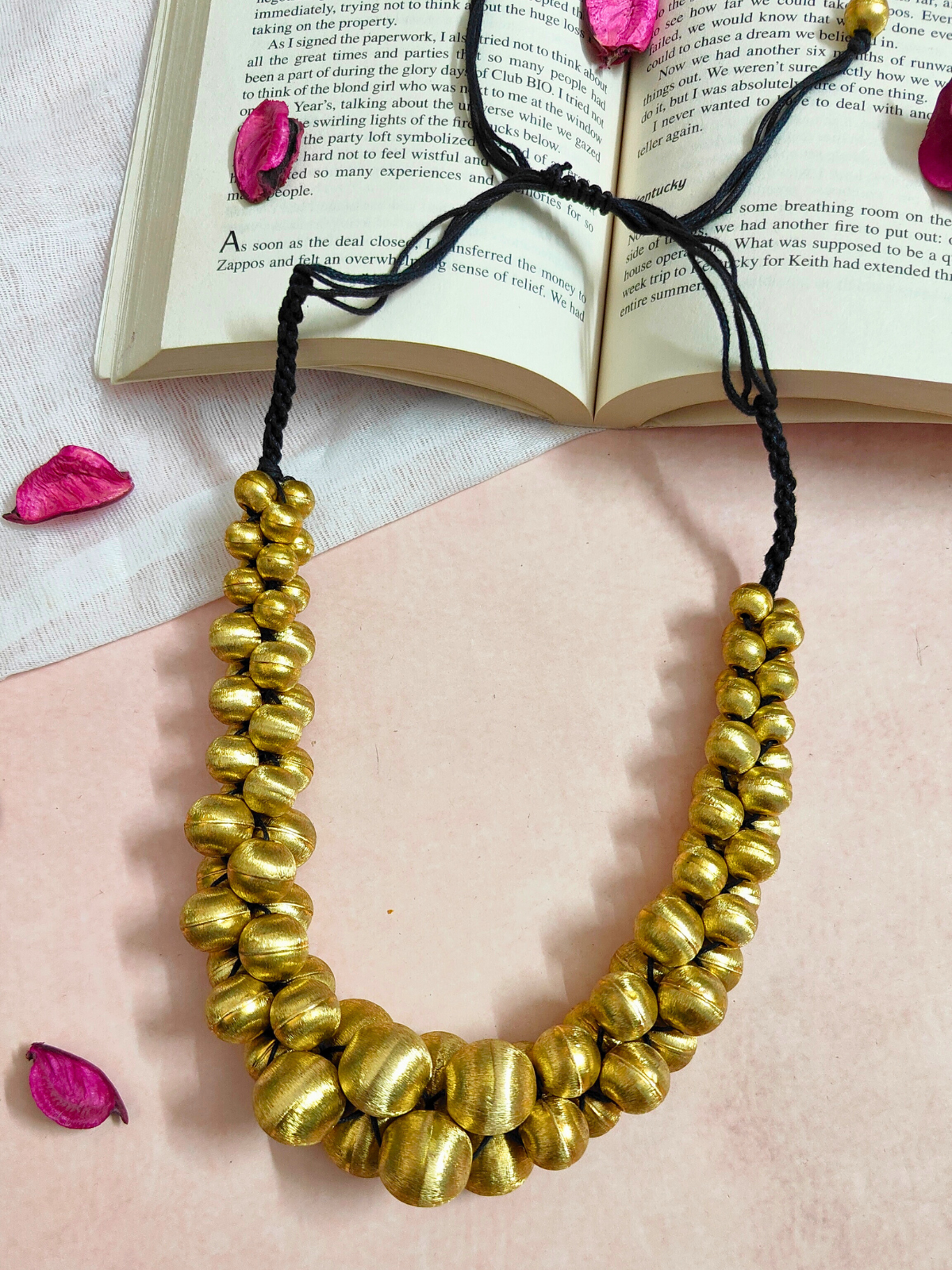 The Bunchy Goldy Pebble Necklace