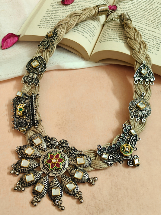 The Classy Ornated Jute Necklace
