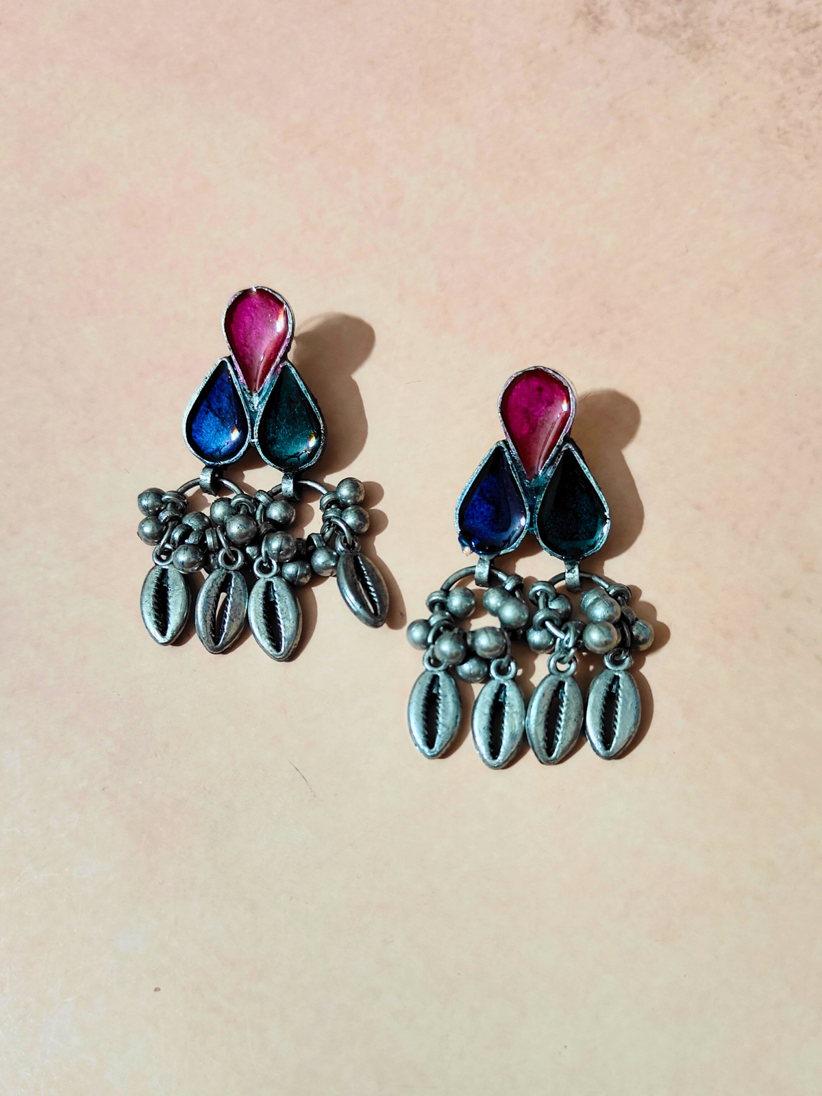 The Steely Cowrie Meenakari Choker Set