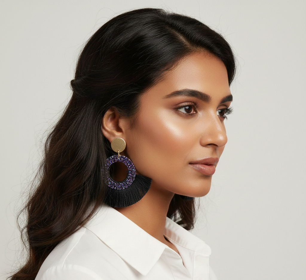 Tassel Tryst Earrings in Black