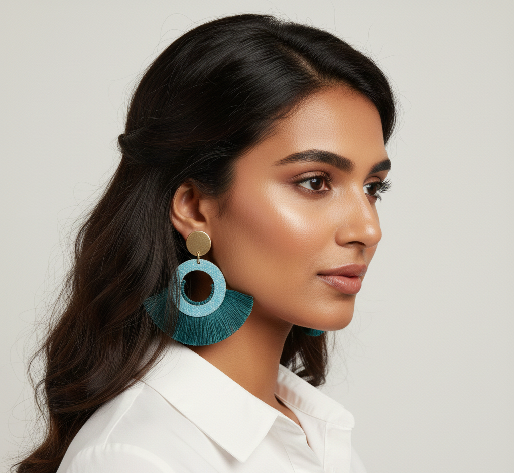 Tassel Tryst Earrings in Blue