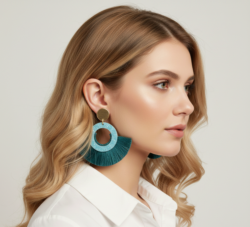 Tassel Tryst Earrings in Blue