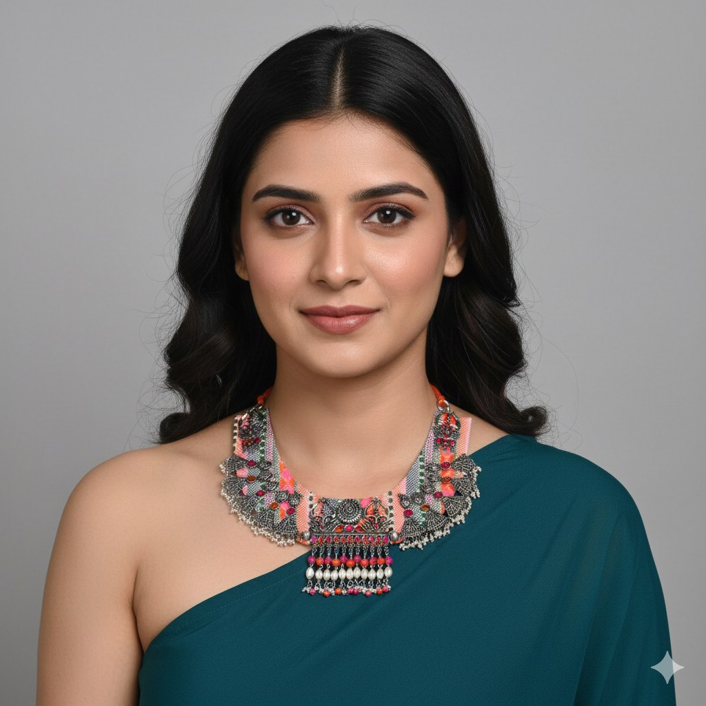 The Maharani Haar in Pink & Orange