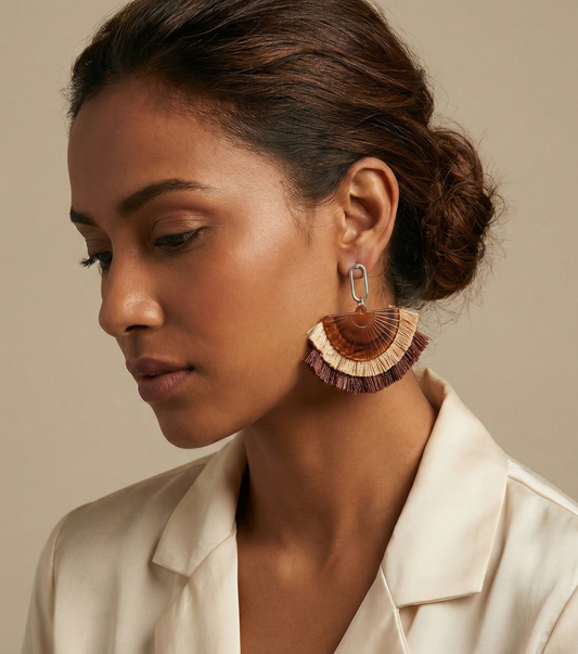 Brown Tassel Earrings