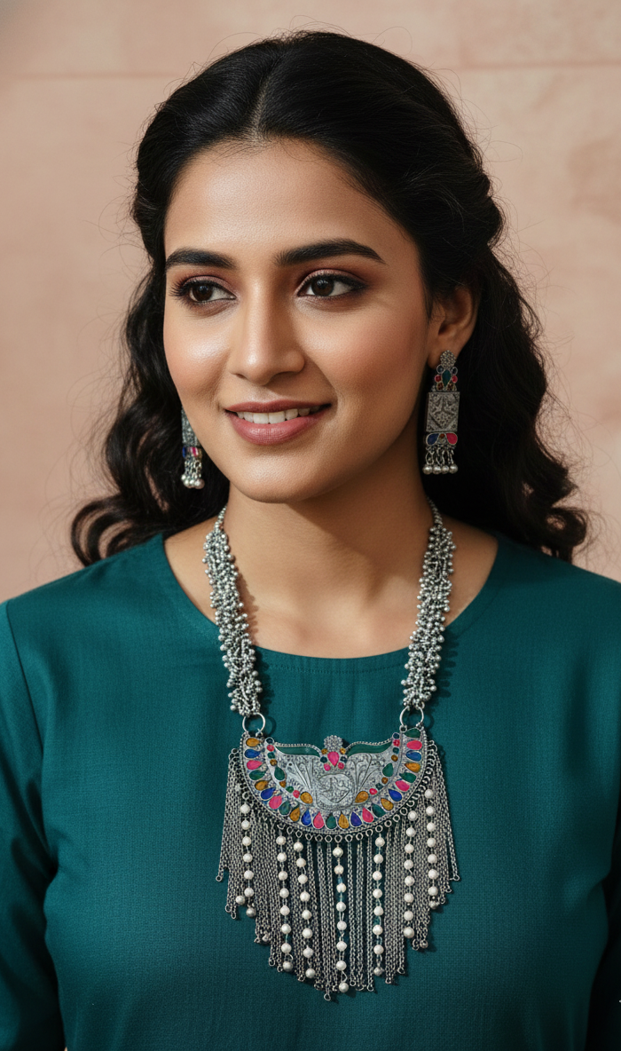 The Meenakari Fillis Stringed Necklace Set