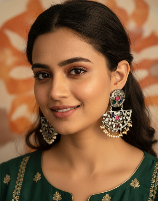 The Manohari Meenakari Earrings