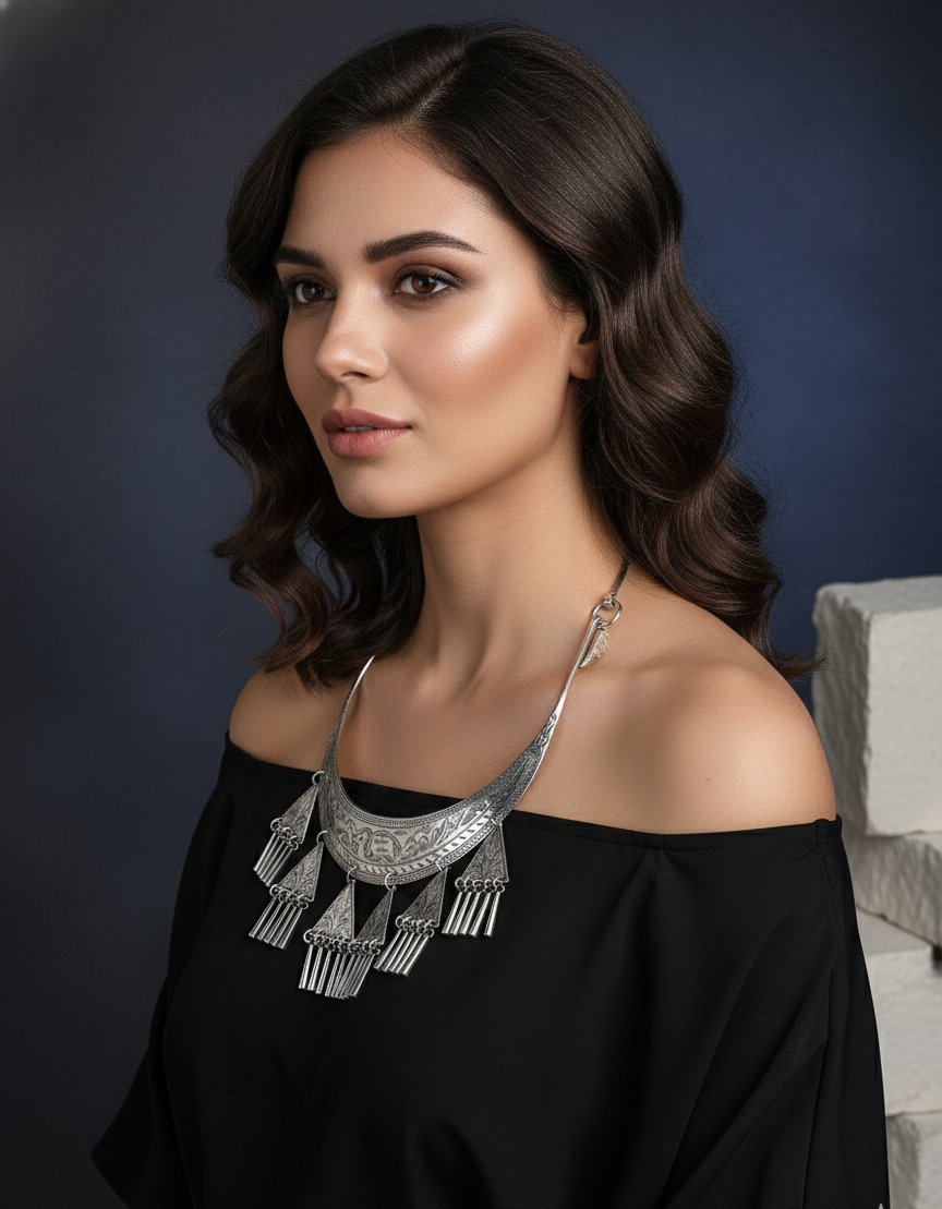 Hasli Necklace with Triangular Trinkets