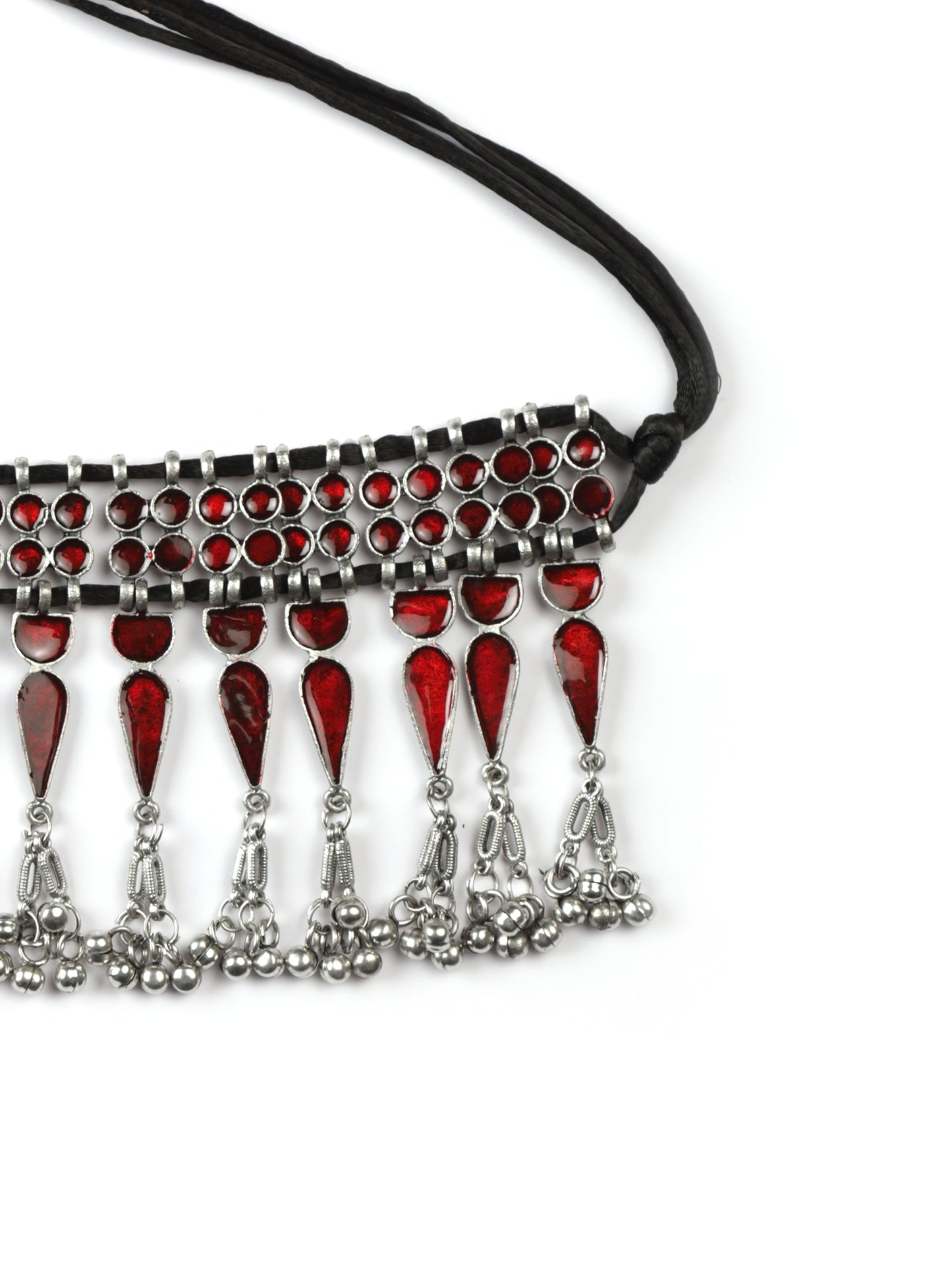 The Admirable Meena Trinky Choker Set in Red