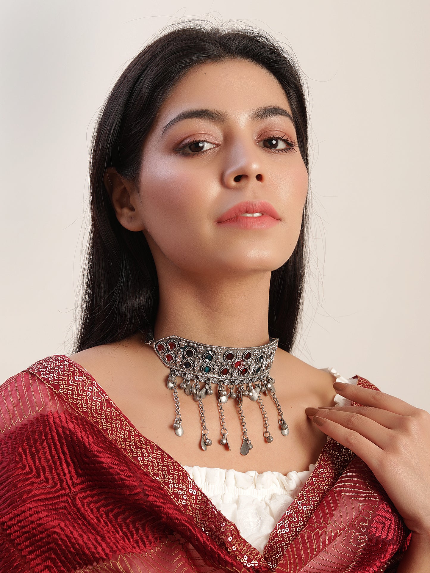 Exotic Ornamented Metal Choker