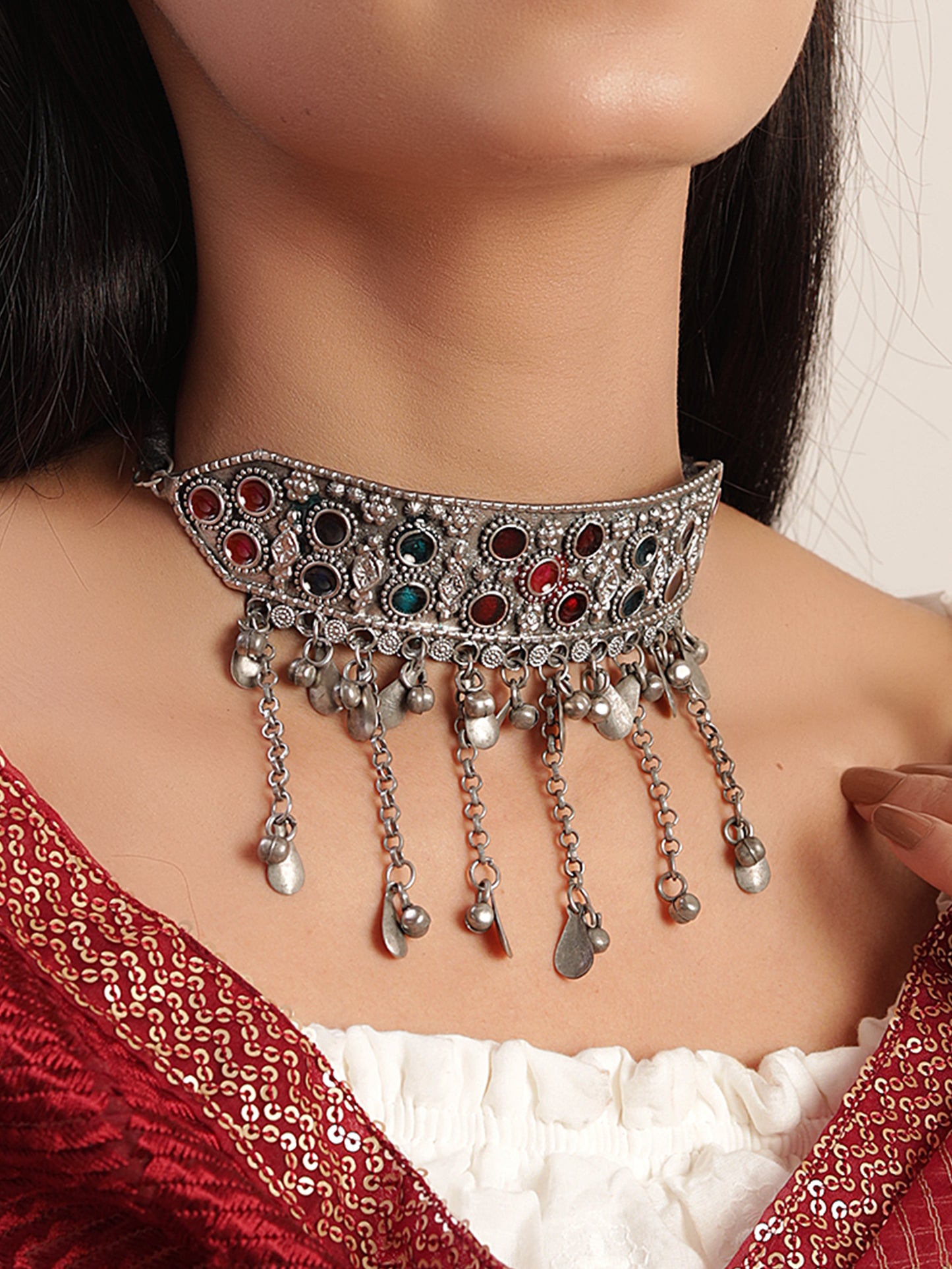 Exotic Ornamented Metal Choker