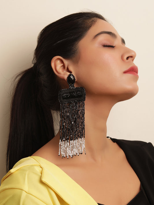 The Jelly Frills Beaded Earrings in Shades of Black