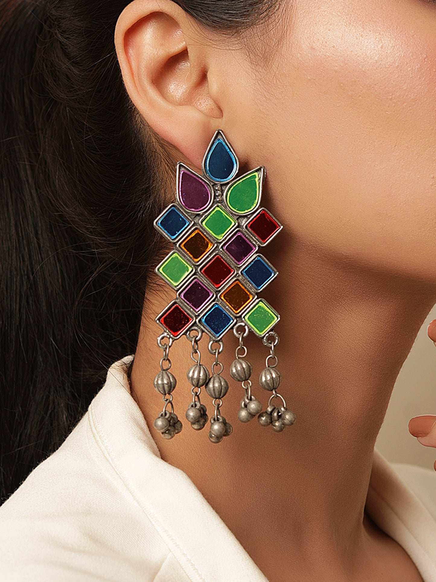 The Nirala Colorful Pallets Afghan Earrings