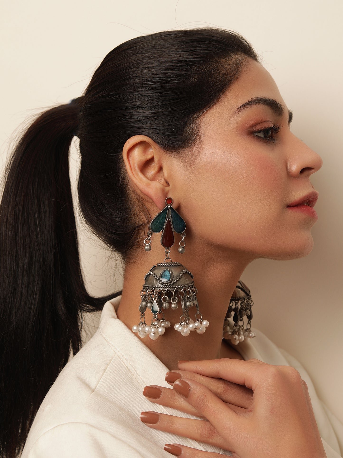 The Exquisite Kyanite Meena Jhumkas