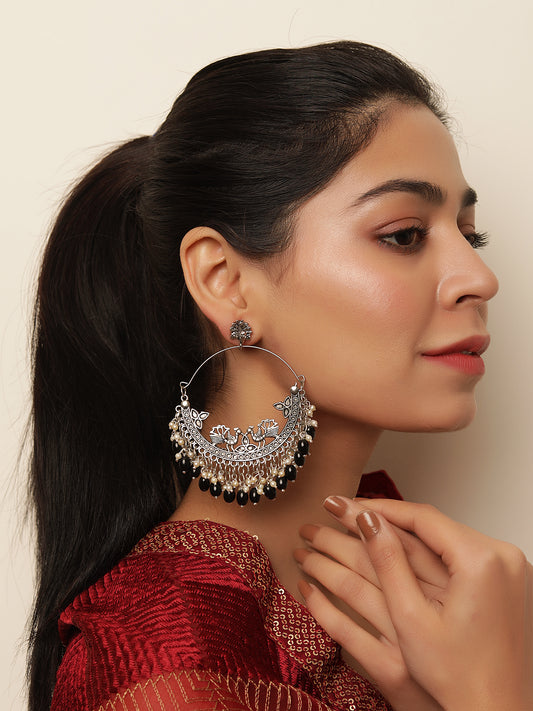 The Trinkly Love Bird Earrings with Black Beads