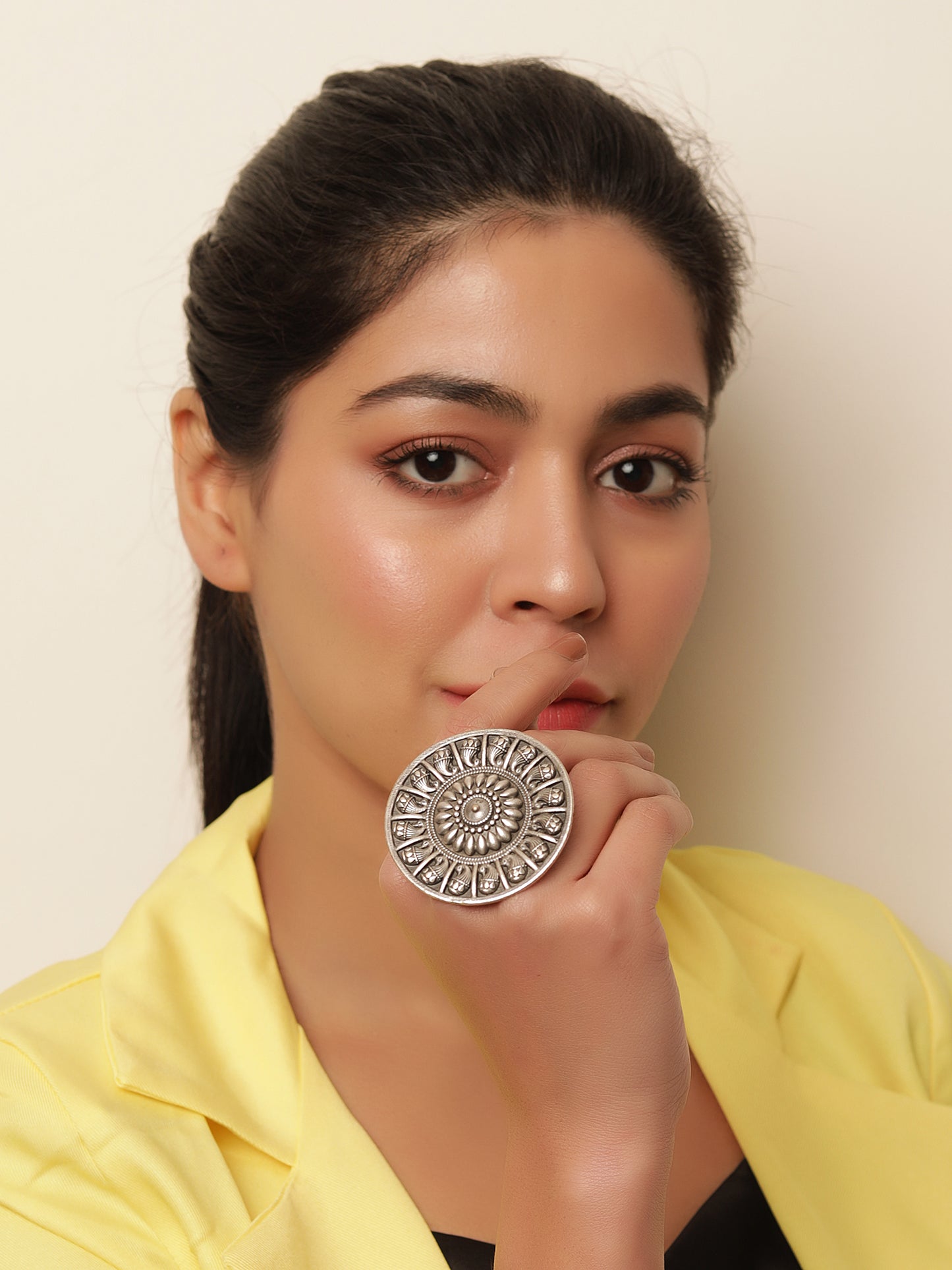 The Gorgeous Peacock Nape Brass Ring