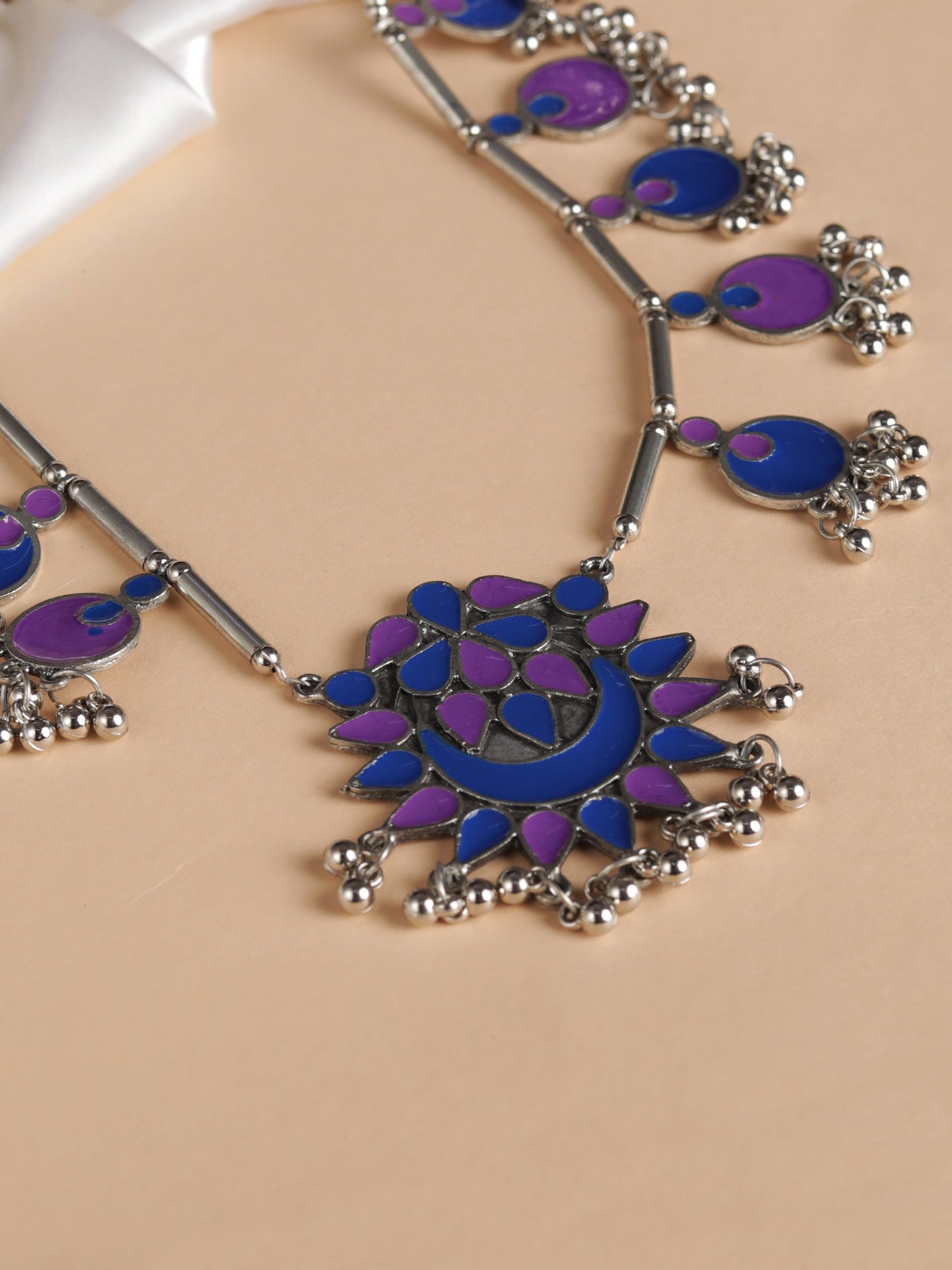 The Auriga Meenakari Necklace in Blue & Purple
