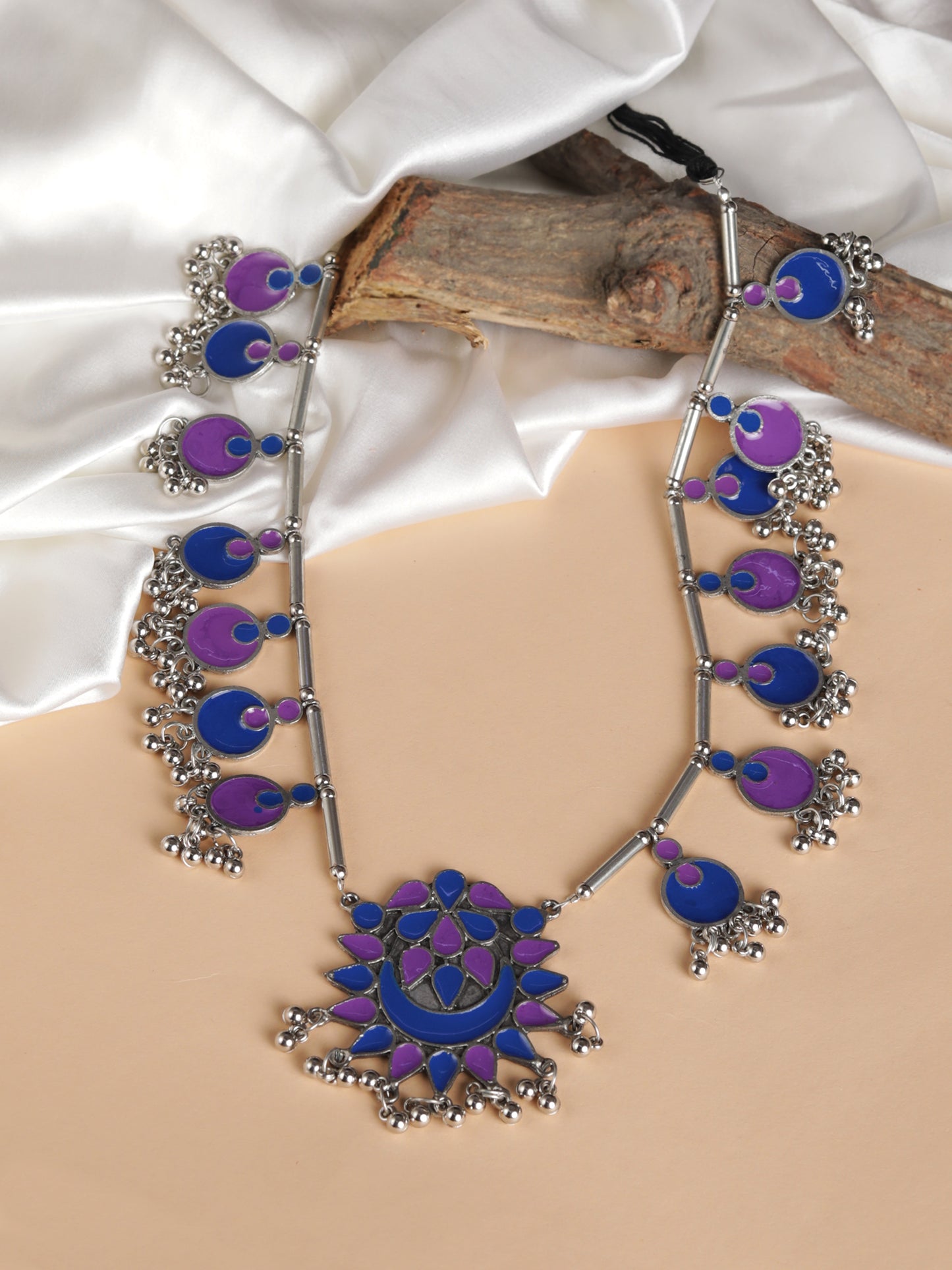 The Auriga Meenakari Necklace in Blue & Purple