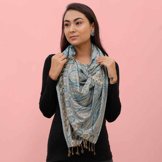 The Sultani Art Reversible Stole in Green