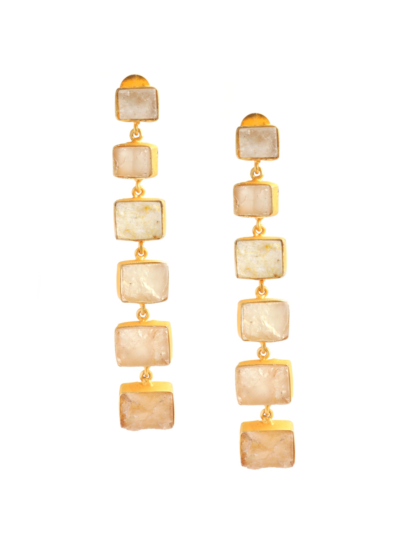 The Squared Sheesh Citrine Earrings