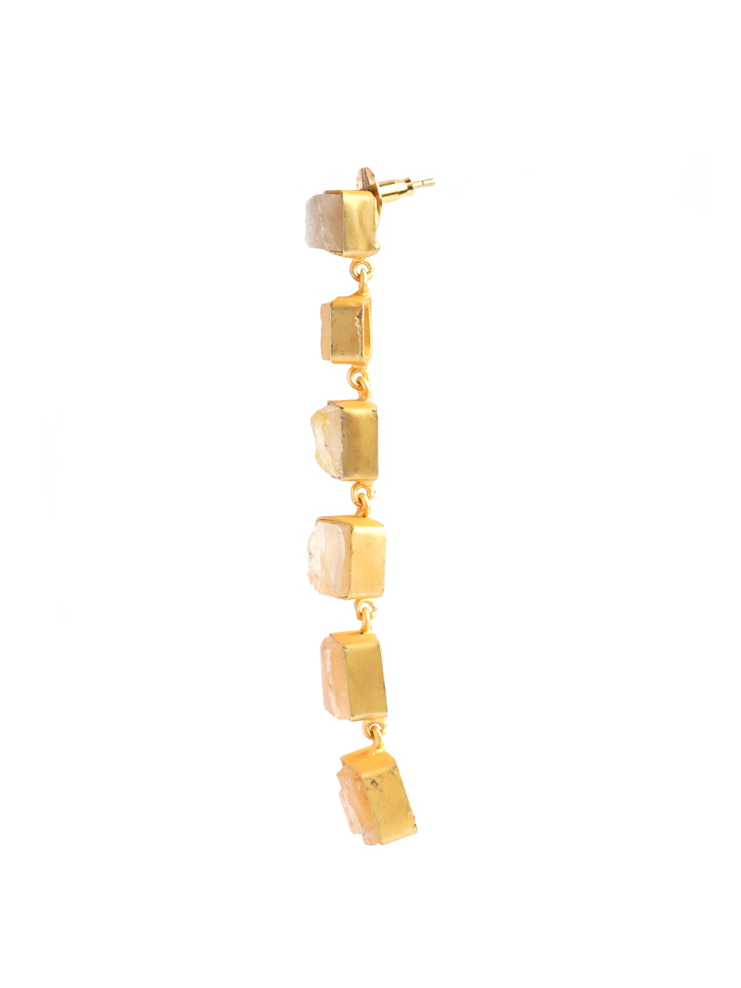 The Squared Sheesh Citrine Earrings