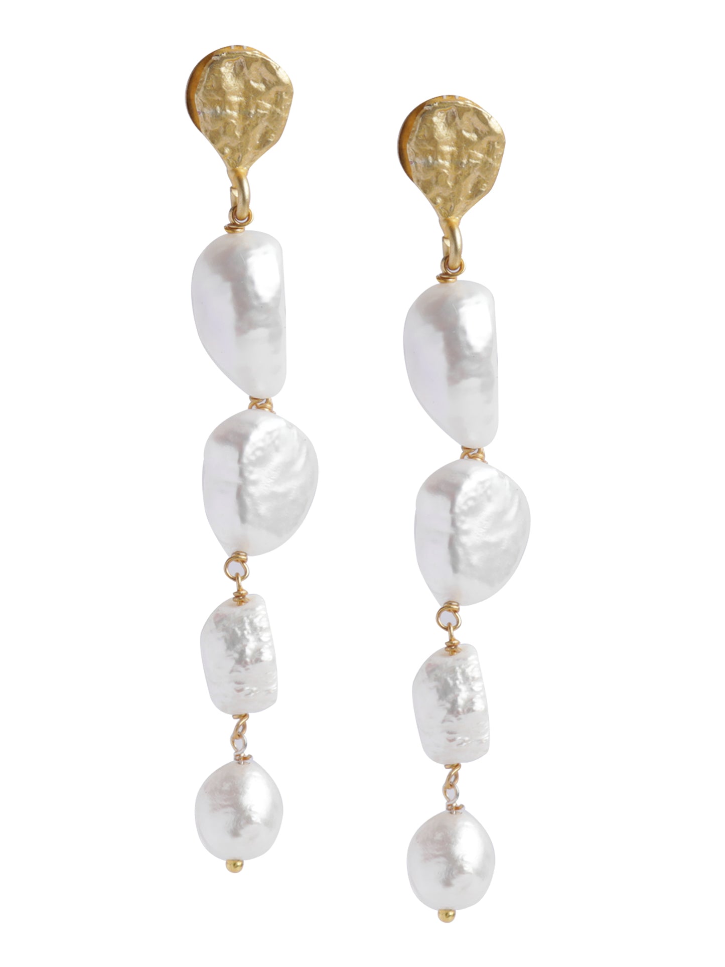 The Golden-White Malti Earrings